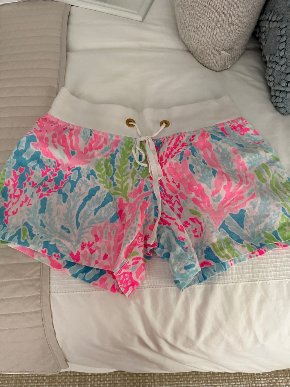 Lilly Pulitzer Coral Reef Print Athletic Shorts - Pink, Blue & Green